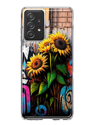 Samsung Galaxy A32 5G Sunflowers Graffiti Painting Art Hybrid Protective Phone Case Cover
