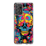 Samsung Galaxy A52 Psychedelic Trippy Death Skull Pop Art Hybrid Protective Phone Case Cover