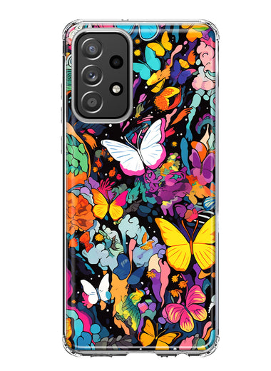 Samsung Galaxy A52 Psychedelic Trippy Butterflies Pop Art Hybrid Protective Phone Case Cover