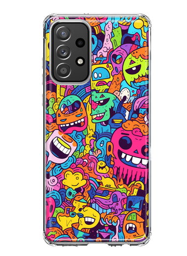 Samsung Galaxy A52 Psychedelic Trippy Happy Characters Pop Art Hybrid Protective Phone Case Cover