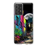 Samsung Galaxy A52 Urban City Full Moon Graffiti Painting Art Hybrid Protective Phone Case Cover