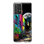 Samsung Galaxy A32 5G Urban City Full Moon Graffiti Painting Art Hybrid Protective Phone Case Cover