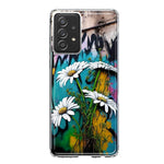 Samsung Galaxy A53 White Daisies Graffiti Wall Art Painting Hybrid Protective Phone Case Cover