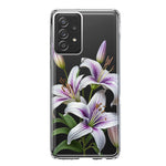 Samsung Galaxy A52 White Lavender Lily Purple Flowers Floral Hybrid Protective Phone Case Cover