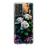 Samsung Galaxy A31 5G White Roses Graffiti Wall Art Painting Hybrid Protective Phone Case Cover