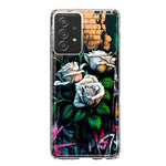 Samsung Galaxy A32 5G White Roses Graffiti Wall Art Painting Hybrid Protective Phone Case Cover