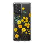 Samsung Galaxy A52 Yellow Summer Flowers Floral Hybrid Protective Phone Case Cover