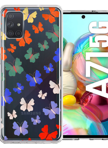 Samsung Galaxy A71 4G Colorful Butterflies Design Double Layer Phone Case Cover