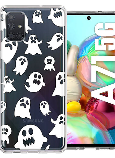 Samsung Galaxy A71 4G Halloween Spooky Ghost Design Double Layer Phone Case Cover