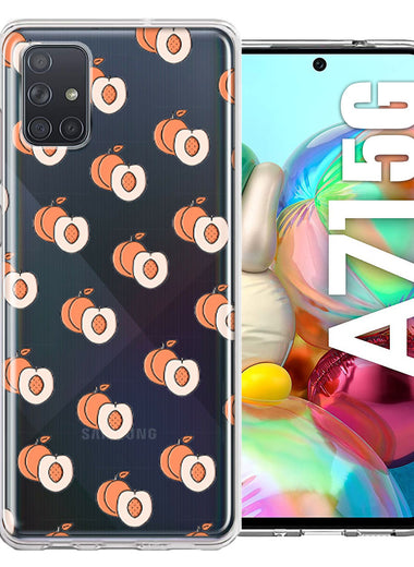 Samsung Galaxy A71 4G Polka Dot Peaches Design Double Layer Phone Case Cover