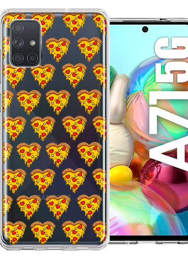Samsung Galaxy A71 4G Pizza Hearts Polka dots Design Double Layer Phone Case Cover