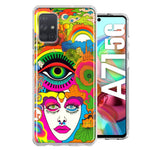 Samsung Galaxy A71 4G Neon Rainbow Psychedelic Trippy Hippie DaydreamHybrid Protective Phone Case Cover