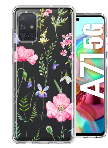 Samsung Galaxy A71 5G Spring Pastel Wild Flowers Summer Classy Elegant Beautiful Hybrid Protective Phone Case Cover
