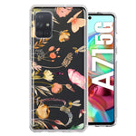 Samsung Galaxy A71 5G Peach Meadow Wildflowers Butterflies Bees Watercolor Floral Hybrid Protective Phone Case Cover