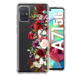 Samsung Galaxy A71 5G Red Summer Watercolor Floral Bouquets Ruby Flowers Hybrid Protective Phone Case Cover
