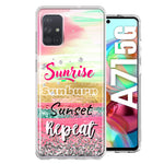 Samsung Galaxy A71 4G Summer Brush Strokes Sunrise Sunburn Sunset Repeat Hybrid Protective Phone Case Cover