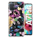 Samsung Galaxy A71 4G Zebra Stripes Tropical Flowers Purple Blue Summer Vibes Hybrid Protective Phone Case Cover