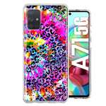 Samsung Galaxy A71 4G Vibrant Pink Purple Tie Dye Summer Leopard Swirl Rainbow Hybrid Protective Phone Case Cover