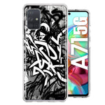 Samsung Galaxy A71 4G Black White Urban Graffiti Hybrid Protective Phone Case Cover