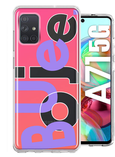 Samsung Galaxy A71 5G Pink Purple Clear Funny Text Quote Boujee Hybrid Protective Phone Case Cover