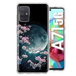 Samsung Galaxy A71 4G Kawaii Manga Pink Cherry Blossom Full Moon Hybrid Protective Phone Case Cover