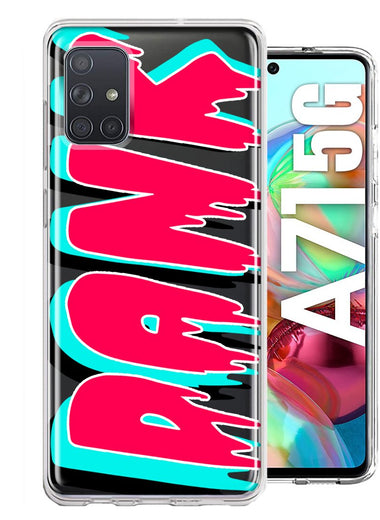 Samsung Galaxy A71 5G Teal Pink Clear Funny Text Quote Dank Hybrid Protective Phone Case Cover