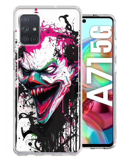 Samsung Galaxy A71 5G Evil Joker Face Painting Graffiti Hybrid Protective Phone Case Cover