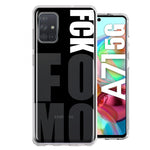 Samsung Galaxy A71 4G Black Clear Funny Text Quote Fckfomo Hybrid Protective Phone Case Cover