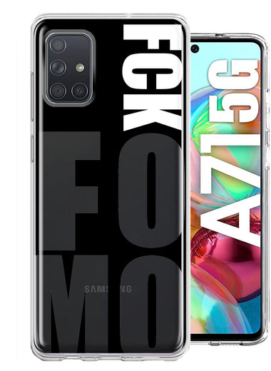 Samsung Galaxy A71 5G Black Clear Funny Text Quote Fckfomo Hybrid Protective Phone Case Cover