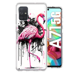 Samsung Galaxy A71 4G Pink Flamingo Painting Graffiti Hybrid Protective Phone Case Cover