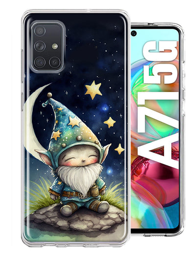 Samsung Galaxy A71 5G Stars Moon Starry Night Space Gnome Hybrid Protective Phone Case Cover