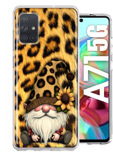 Samsung Galaxy A71 5G Gnome Sunflower Leopard Hybrid Protective Phone Case Cover