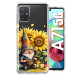 Samsung Galaxy A71 4G Cute Gnome Sunflowers Clear Hybrid Protective Phone Case Cover