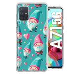 Samsung Galaxy A71 4G Turquoise Pink Hearts Gnomes Hybrid Protective Phone Case Cover