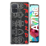 Samsung Galaxy A71 4G Cute Halloween Spooky Horror Scary Characters Friends Hybrid Protective Phone Case Cover