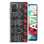 Samsung Galaxy A71 5G Cute Halloween Spooky Horror Scary Characters Friends Hybrid Protective Phone Case Cover
