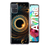 Samsung Galaxy A71 4G Mandala Geometry Abstract Eclipse Pattern Hybrid Protective Phone Case Cover