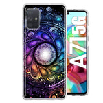 Samsung Galaxy A71 4G Mandala Geometry Abstract Galaxy Pattern Hybrid Protective Phone Case Cover