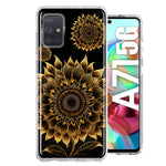 Samsung Galaxy A71 5G Mandala Geometry Abstract Sunflowers Pattern Hybrid Protective Phone Case Cover