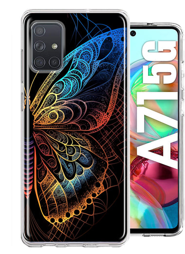 Samsung Galaxy A71 5G Mandala Geometry Abstract Butterfly Pattern Hybrid Protective Phone Case Cover