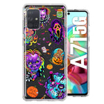 Samsung Galaxy A71 5G Cute Halloween Spooky Horror Scary Neon Characters Hybrid Protective Phone Case Cover