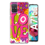 Samsung Galaxy A71 4G Pink Daisy Love Graffiti Painting Art Hybrid Protective Phone Case Cover