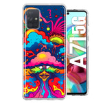 Samsung Galaxy A71 4G Neon Rainbow Psychedelic Trippy Hippie Bomb Star Dream Hybrid Protective Phone Case Cover