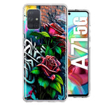 Samsung Galaxy A71 4G Red Roses Graffiti Painting Art Hybrid Protective Phone Case Cover