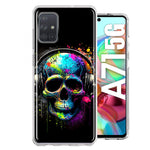 Samsung Galaxy A71 4G Fantasy Skull Headphone Colorful Pop Art Hybrid Protective Phone Case Cover