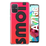 Samsung Galaxy A71 5G Red Pink Clear Funny Text Quote Smol Hybrid Protective Phone Case Cover