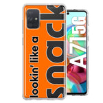 Samsung Galaxy A71 4G Orange Clear Funny Text Quote Snack Hybrid Protective Phone Case Cover