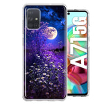 Samsung Galaxy A71 4G Spring Moon Night Lavender Flowers Floral Hybrid Protective Phone Case Cover