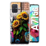 Samsung Galaxy A71 4G Sunflowers Graffiti Painting Art Hybrid Protective Phone Case Cover