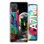Samsung Galaxy A71 5G Urban City Full Moon Graffiti Painting Art Hybrid Protective Phone Case Cover